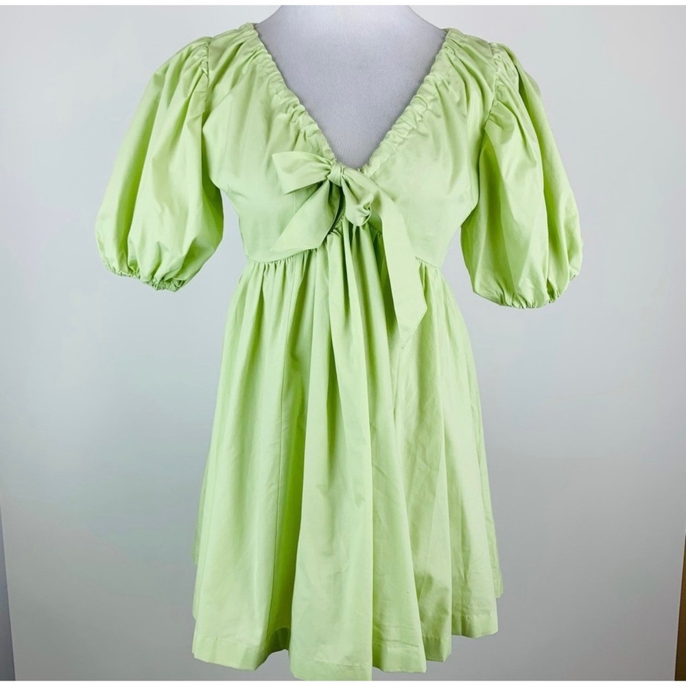 Abercrombie & Fitch Poplin Mini Dress Women ST Green Cottagecore Boho Coastal - Picture 10 of 12